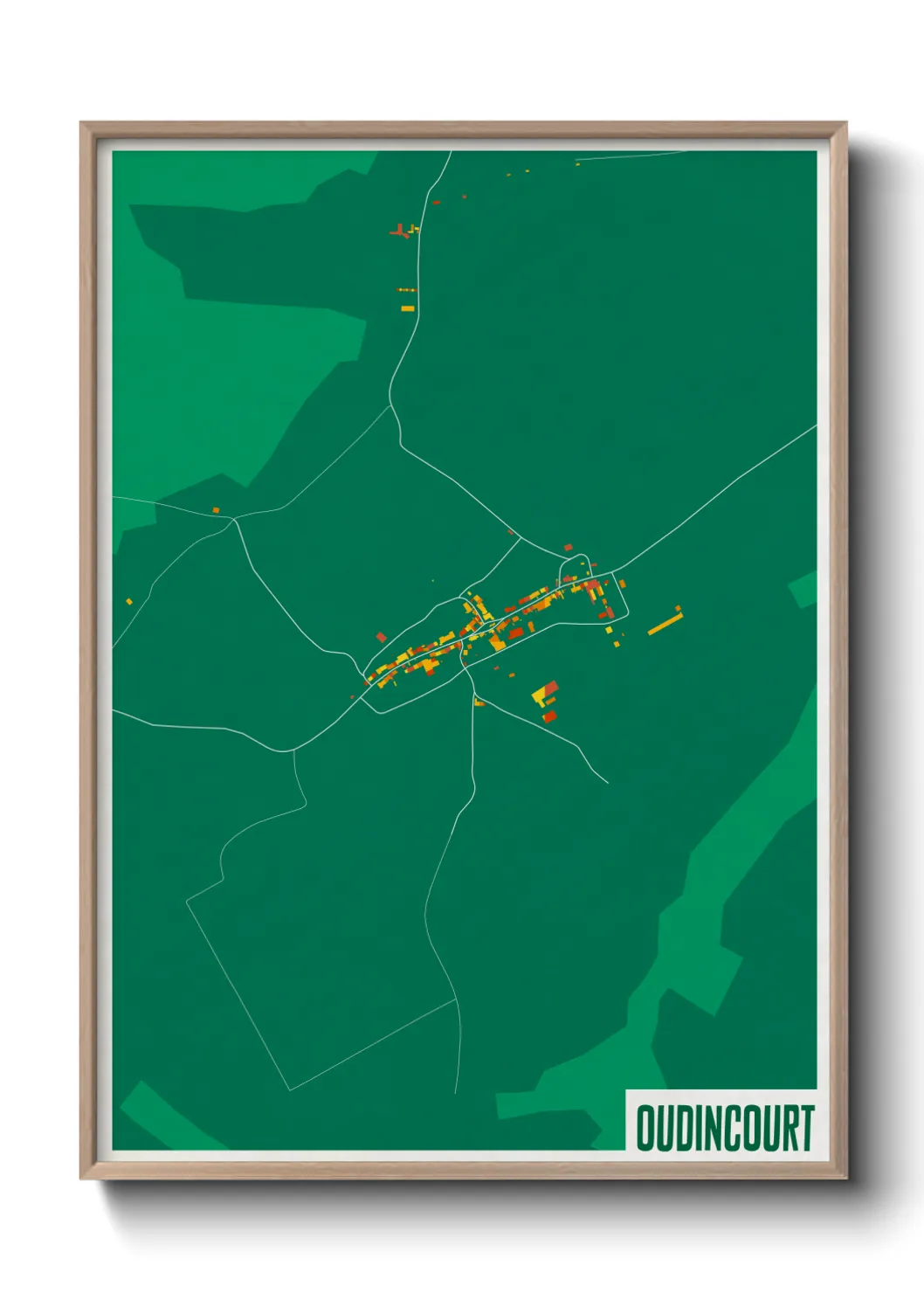 Une affiche de carte sur Oudincourt