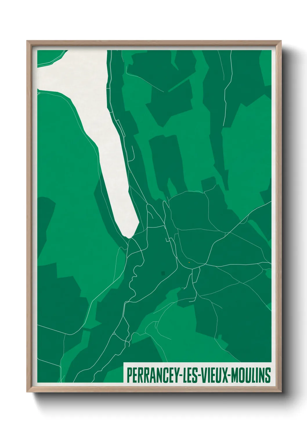 Une affiche de carte sur Perrancey-les-Vieux-Moulins