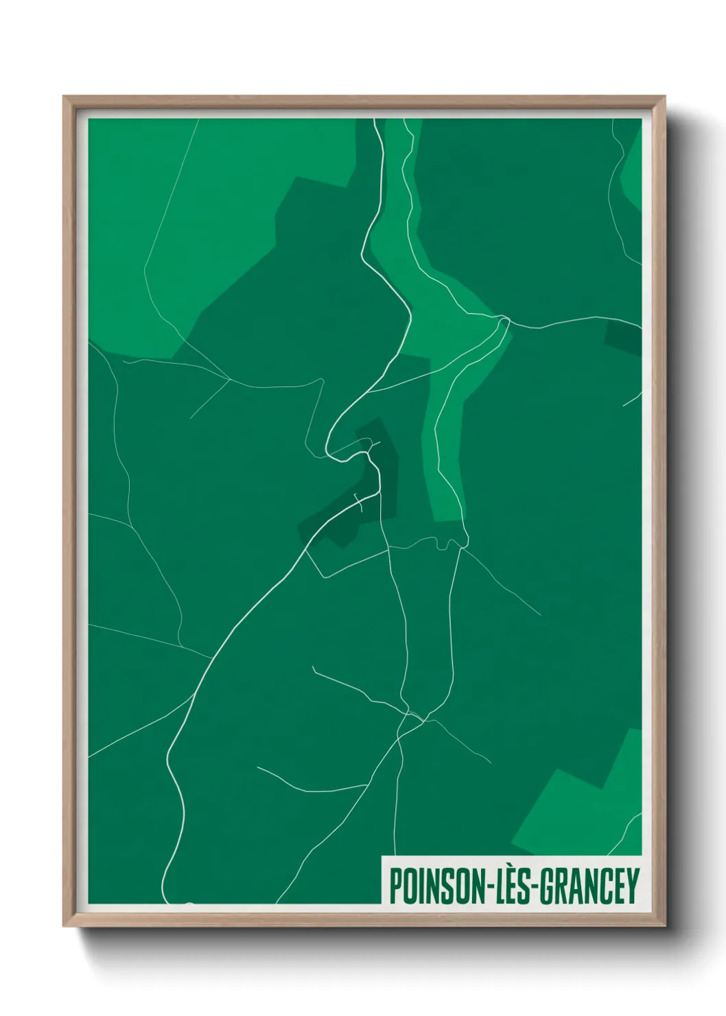 Une affiche de carte sur Poinson-lès-Grancey