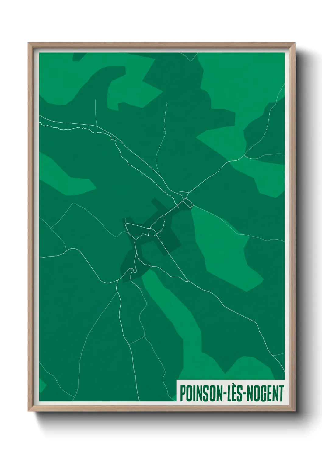 Une affiche de carte sur Poinson-lès-Nogent