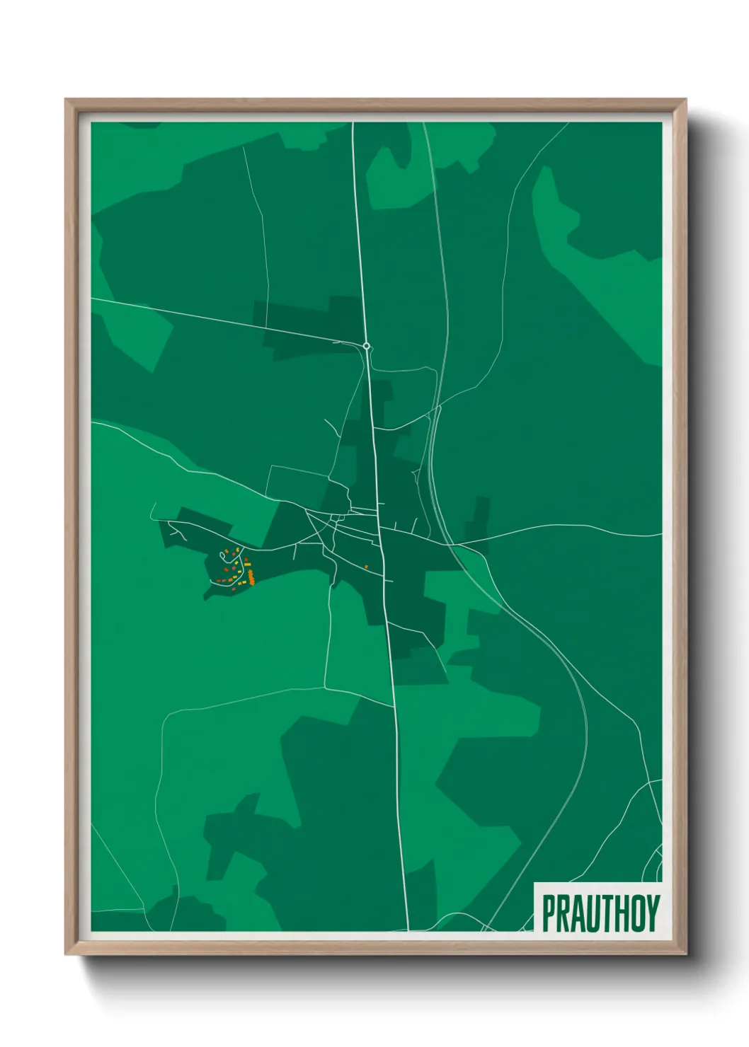 Une affiche de carte sur Prauthoy