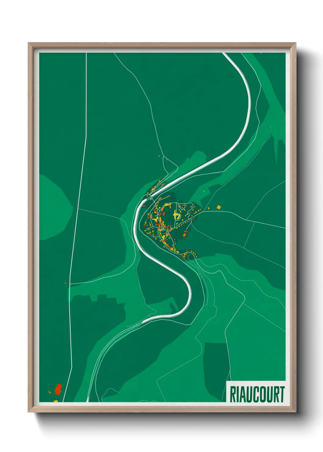 Une affiche de carte sur Riaucourt