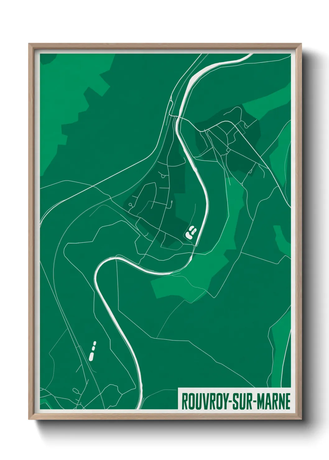 Une affiche de carte sur Rouvroy-sur-Marne