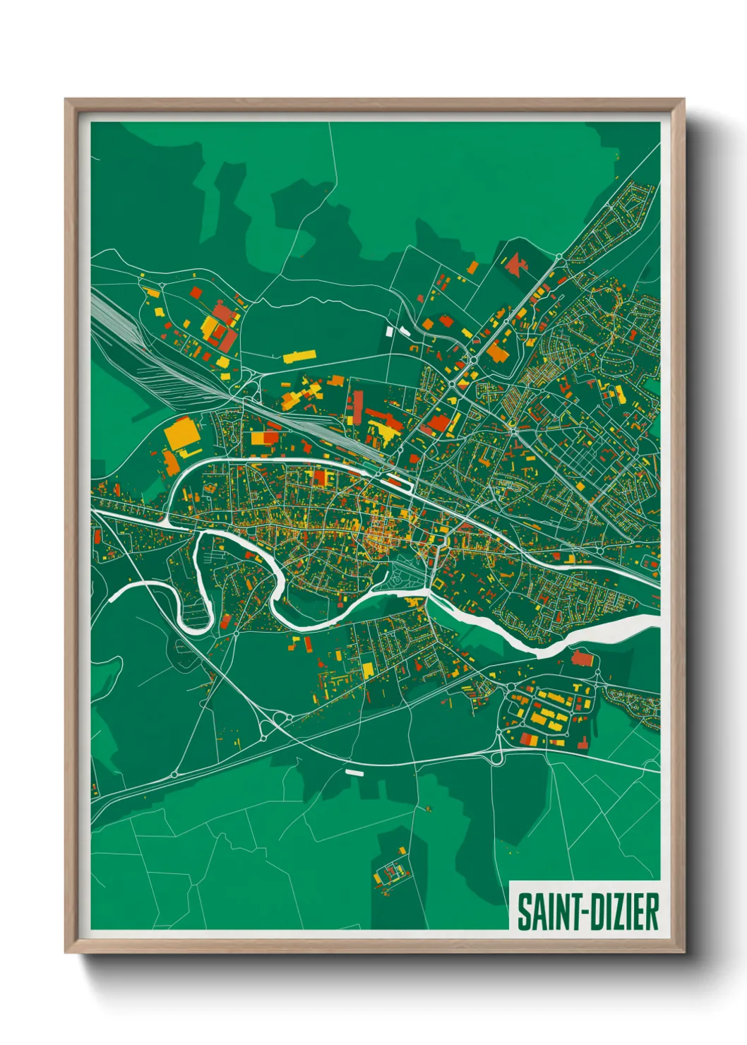Une affiche de carte sur Saint-Dizier
