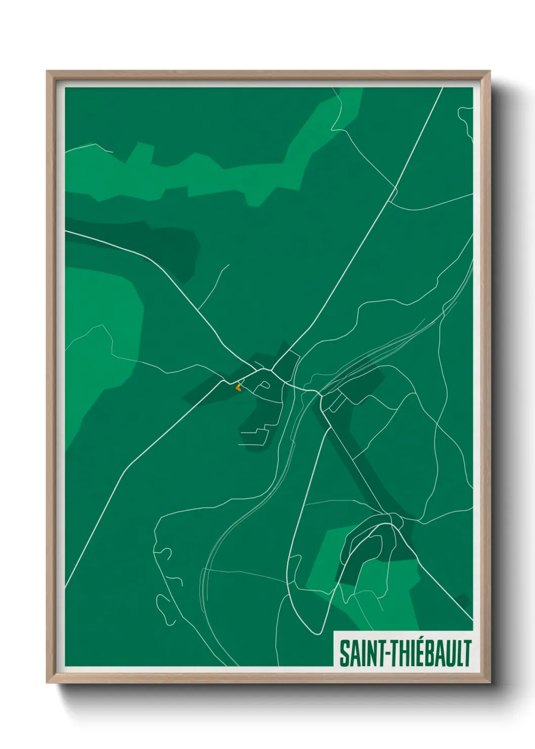 Une affiche de carte sur Saint-Thiébault