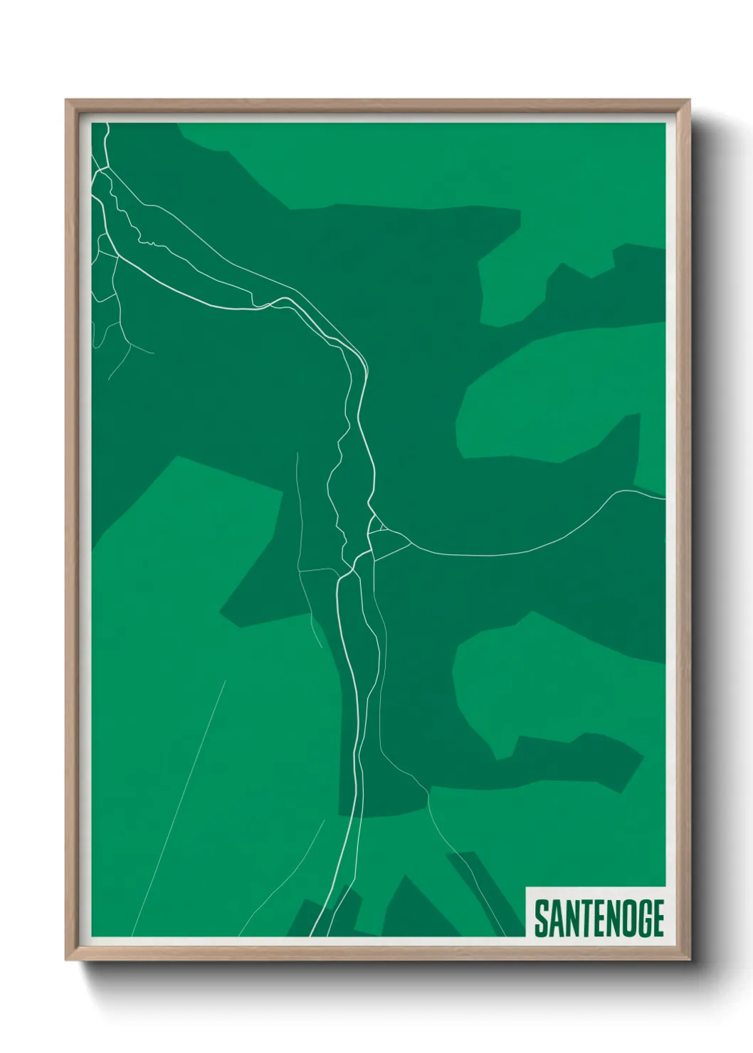 Une affiche de carte sur Santenoge
