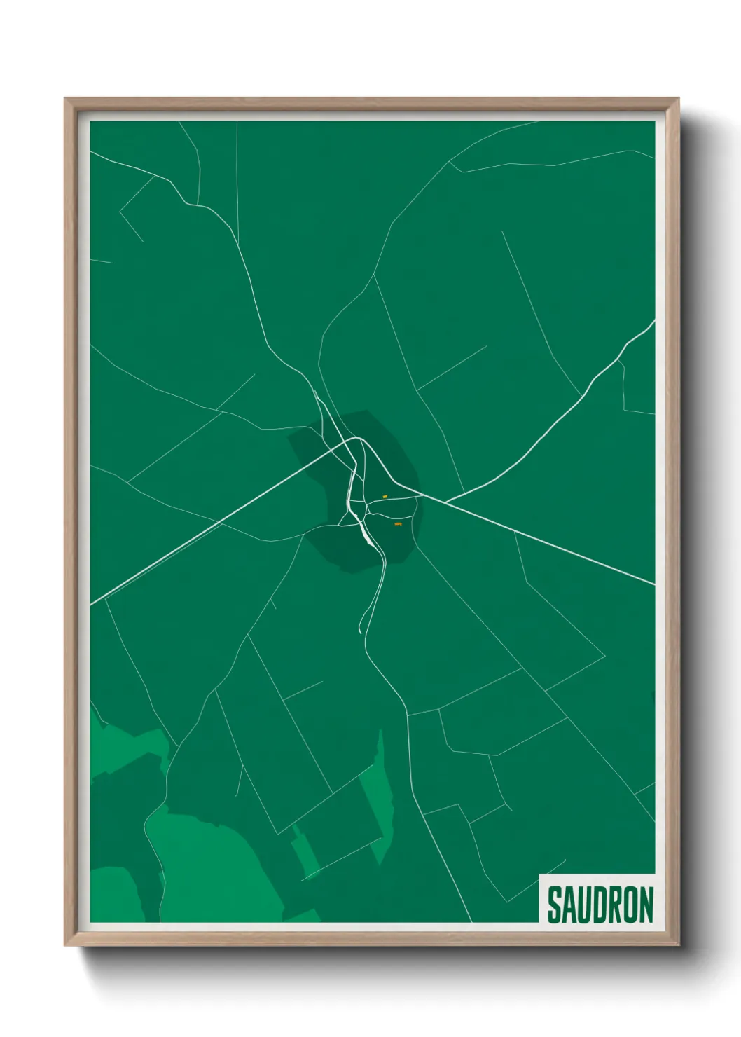 Une affiche de carte sur Saudron