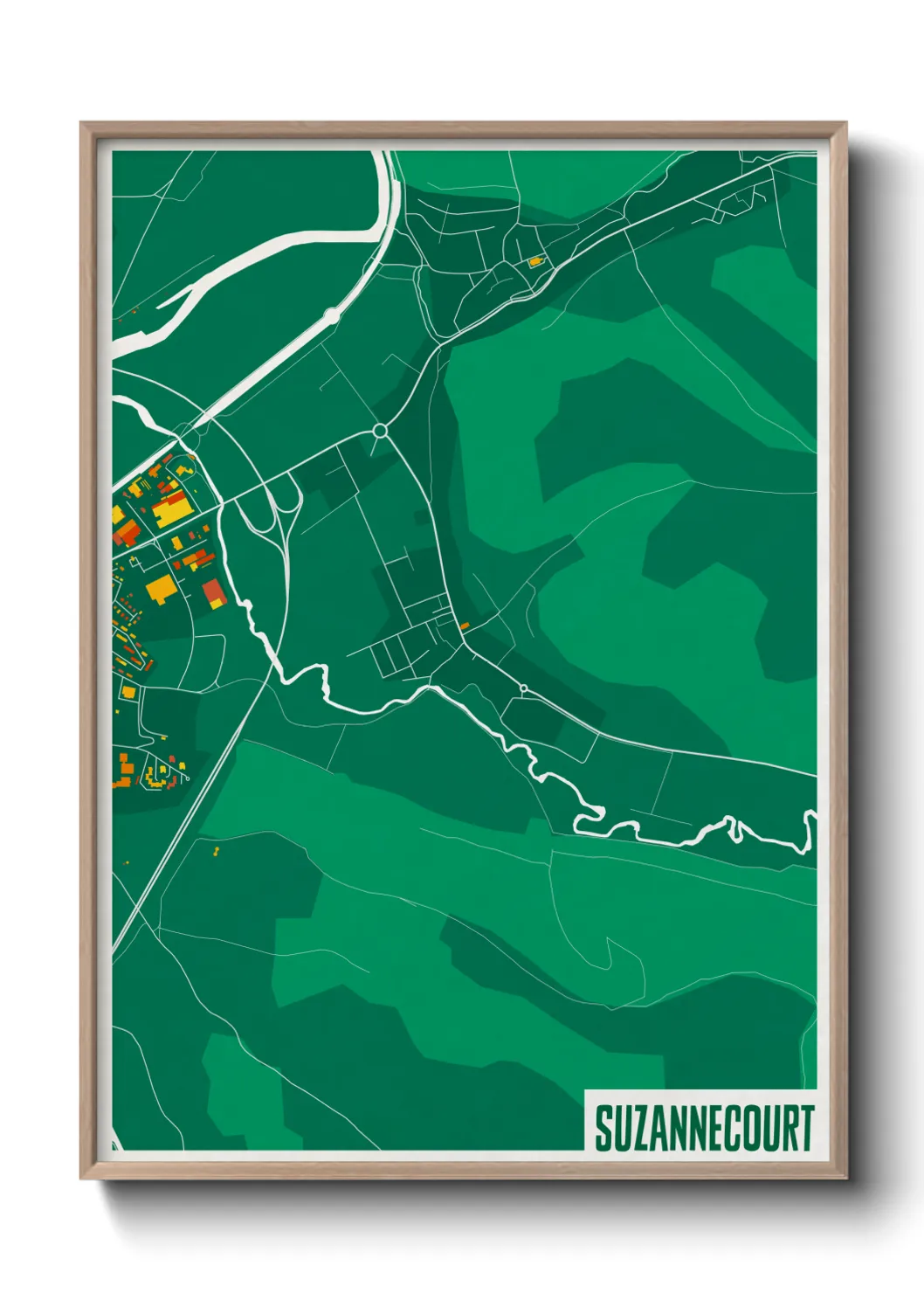 Une affiche de carte sur Suzannecourt