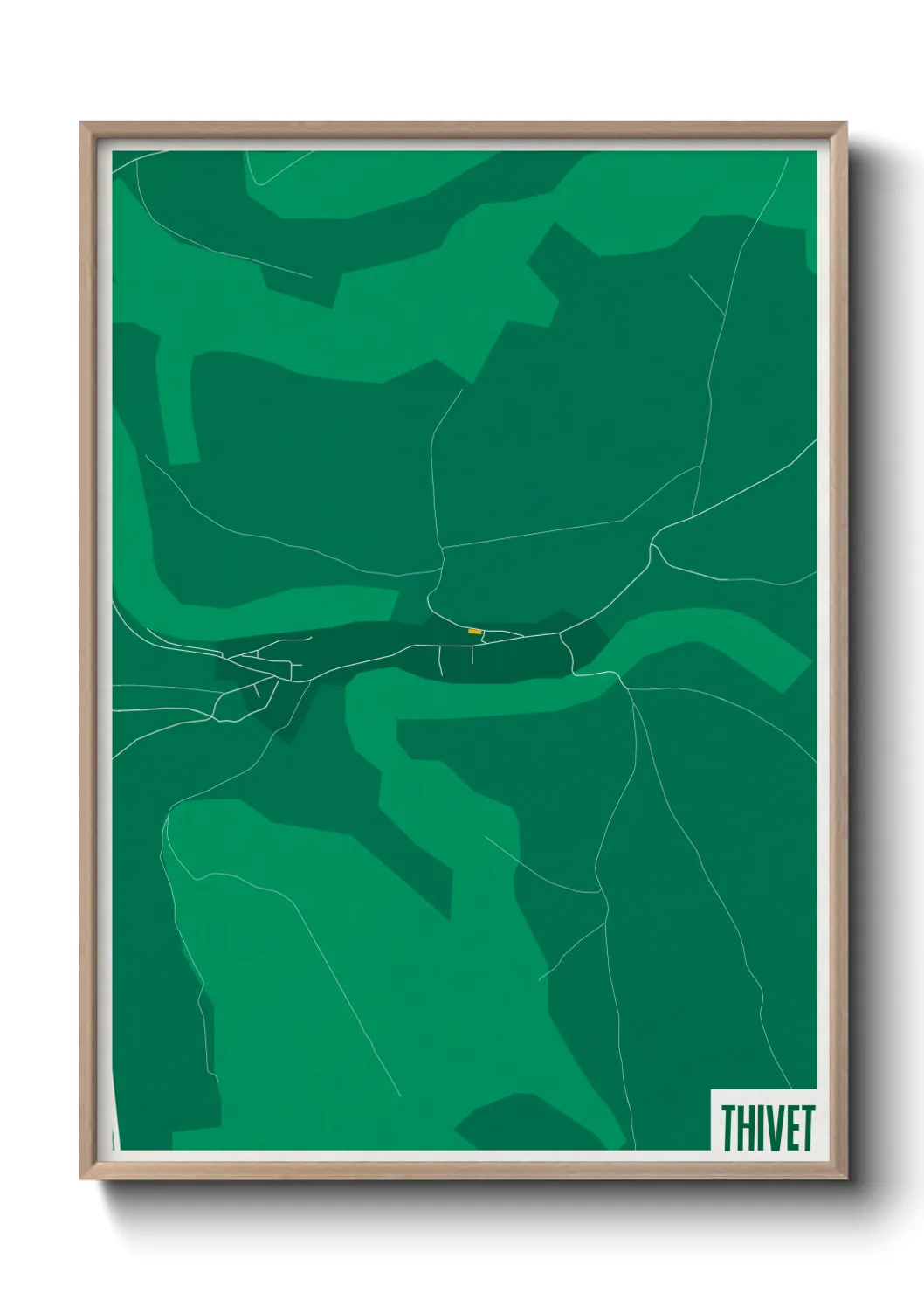 Une affiche de carte sur Thivet