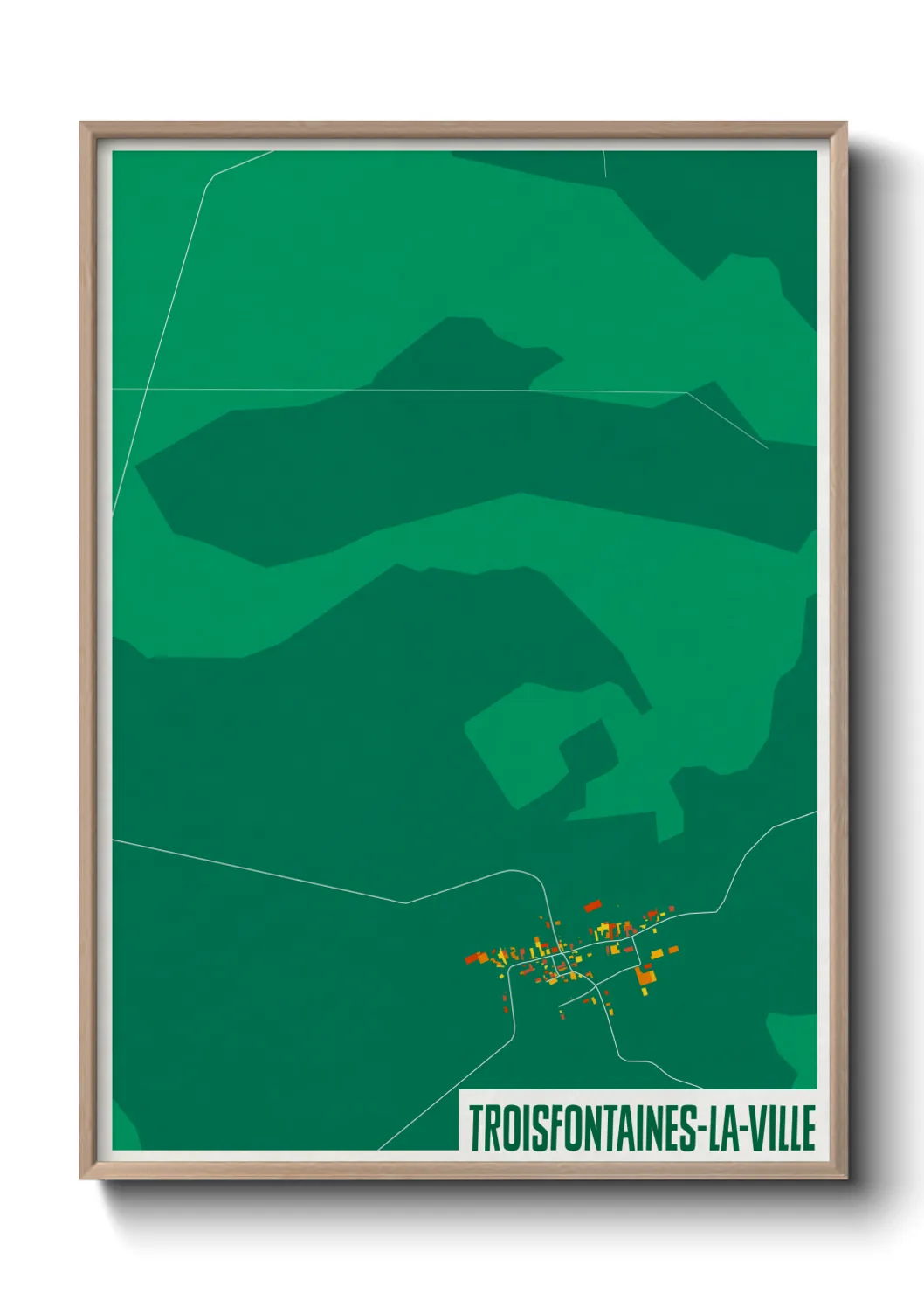 Une affiche de carte sur Troisfontaines-la-Ville