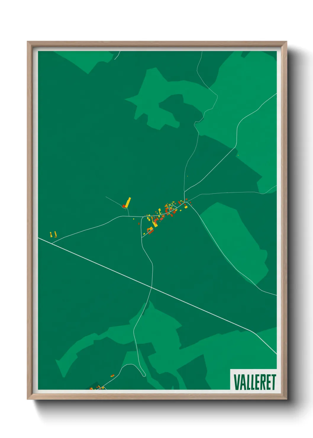 Une affiche de carte sur Valleret