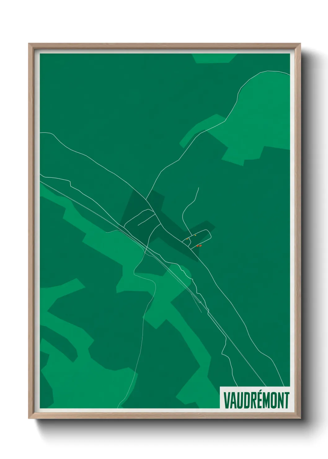 Une affiche de carte sur Vaudrémont