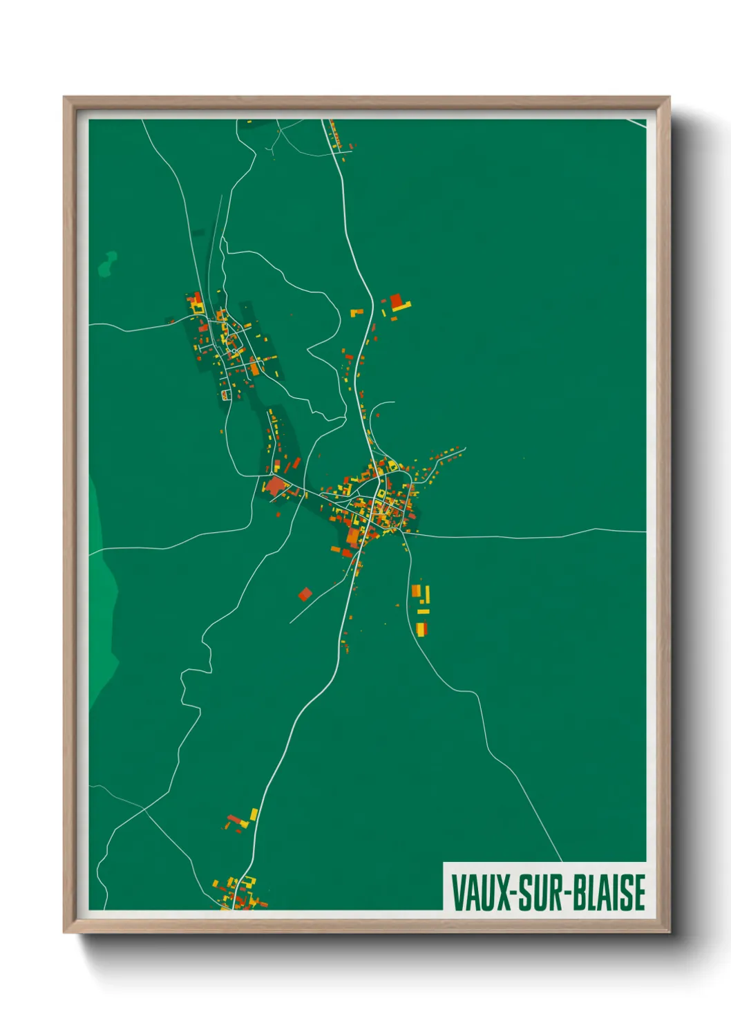 Une affiche de carte sur Vaux-sur-Blaise
