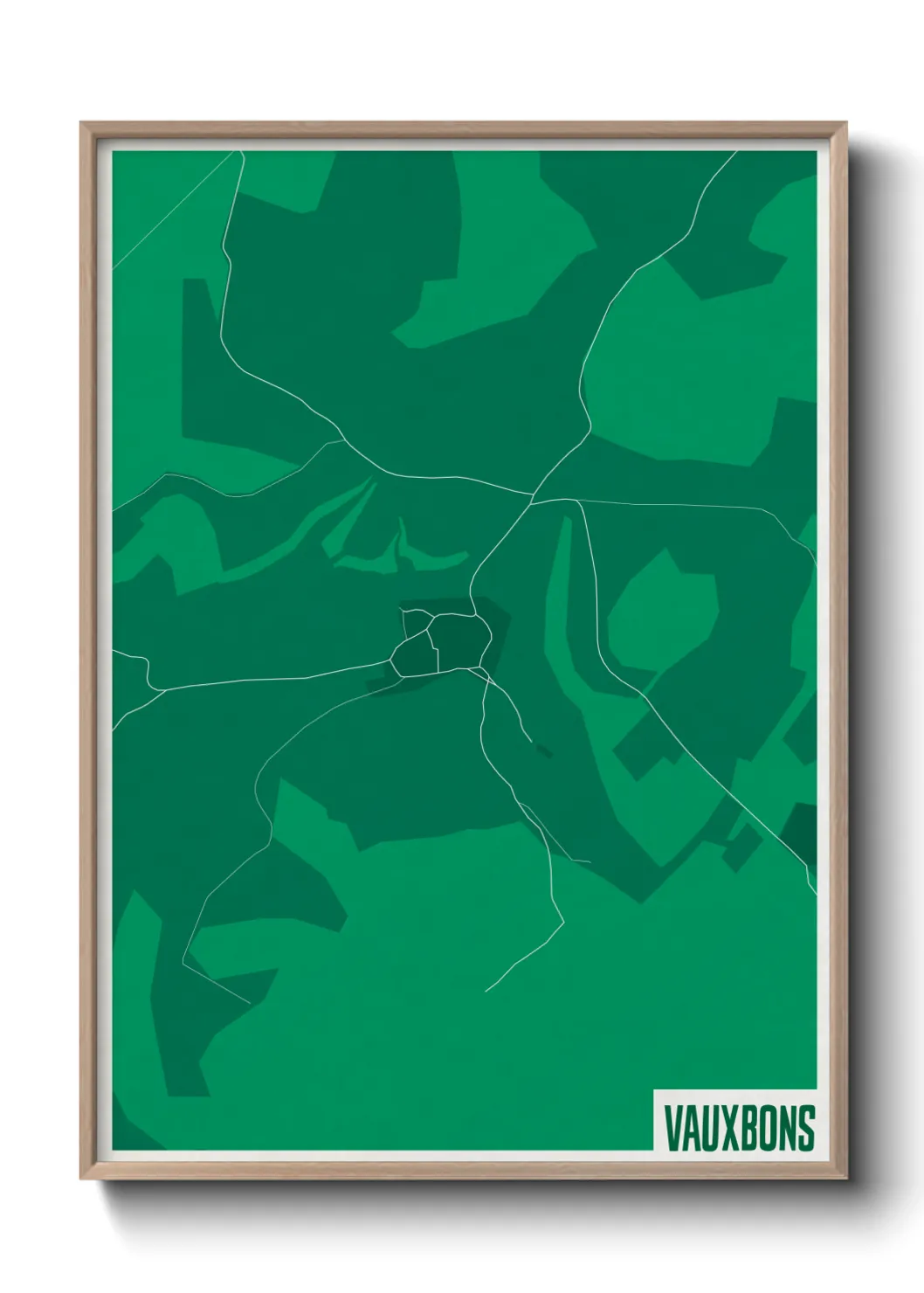 Une affiche de carte sur Vauxbons