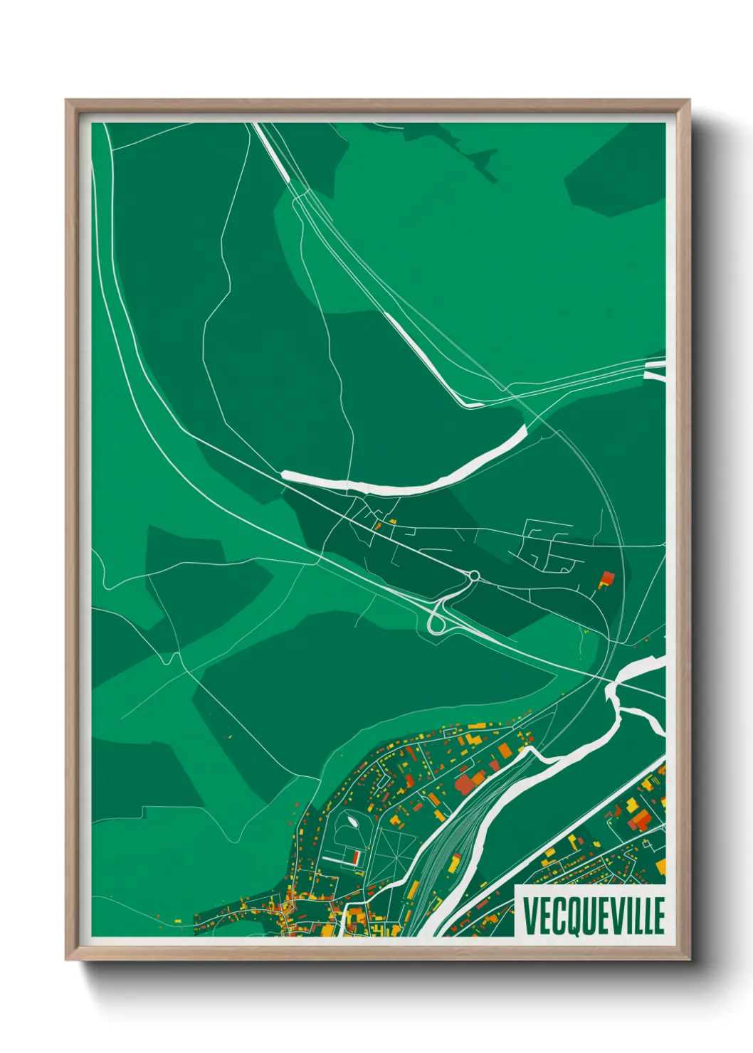 Une affiche de carte sur Vecqueville