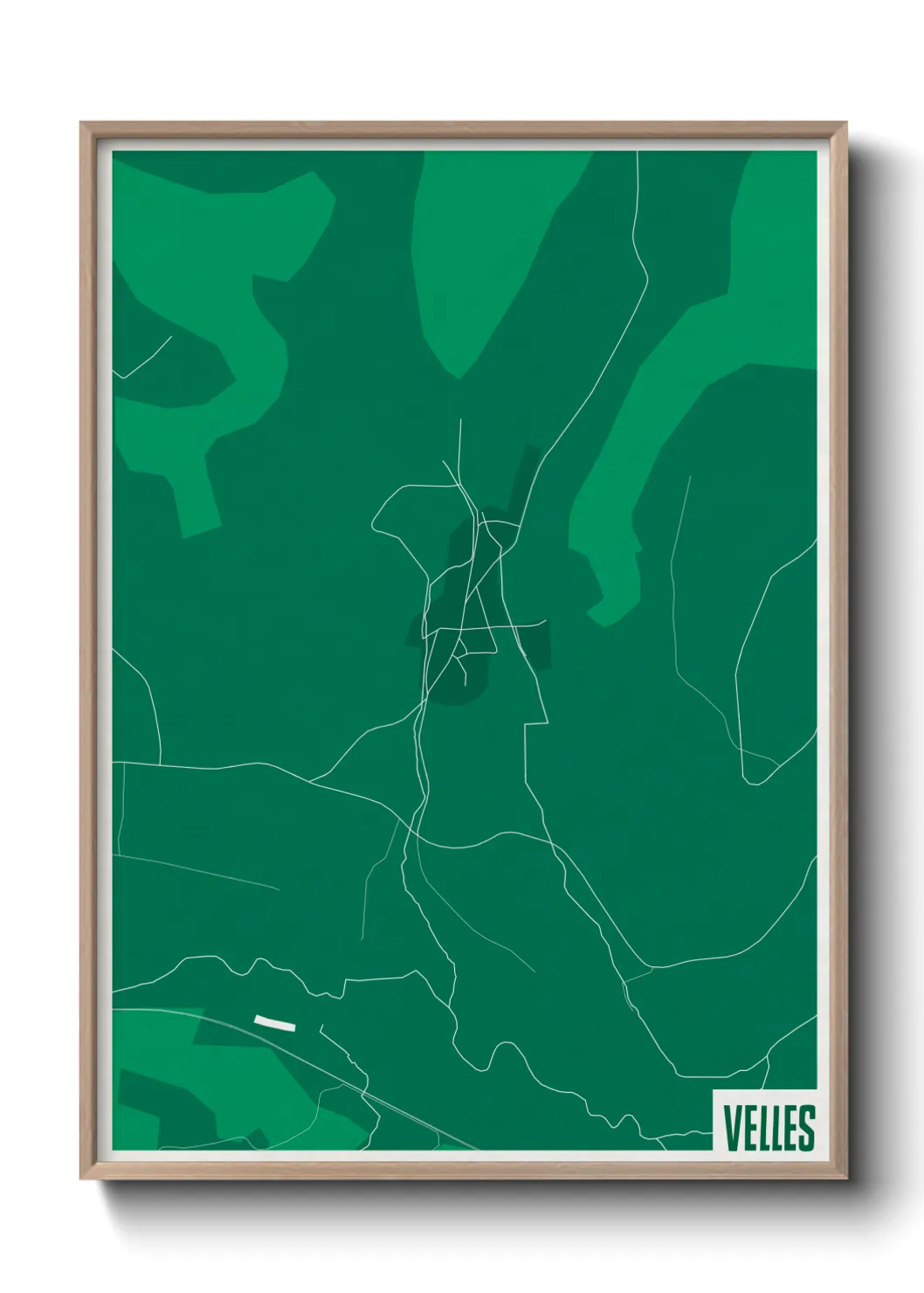 Une affiche de carte sur Velles