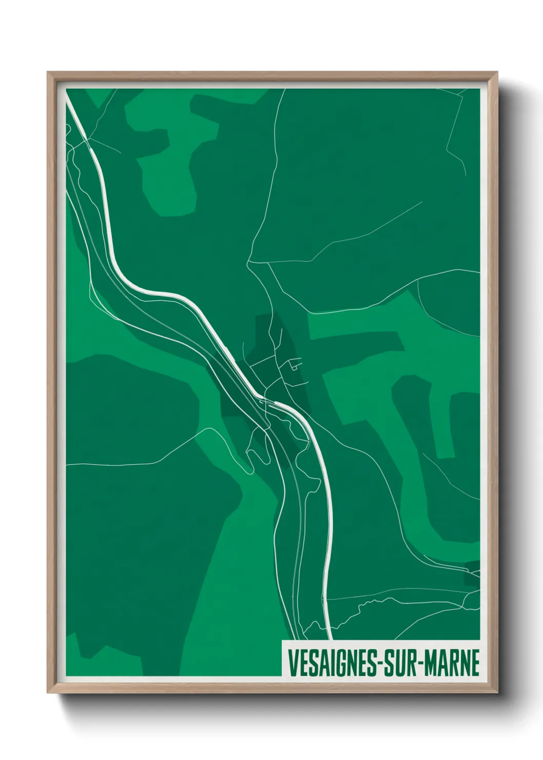 Une affiche de carte sur Vesaignes-sur-Marne