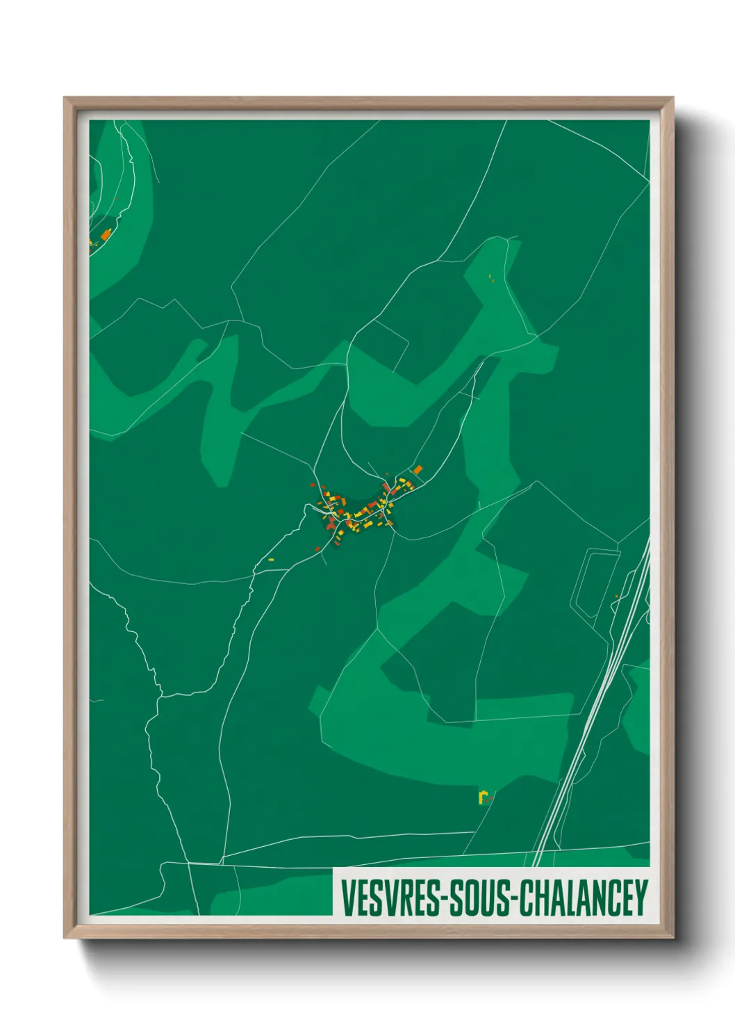 Une affiche de carte sur Vesvres-sous-Chalancey