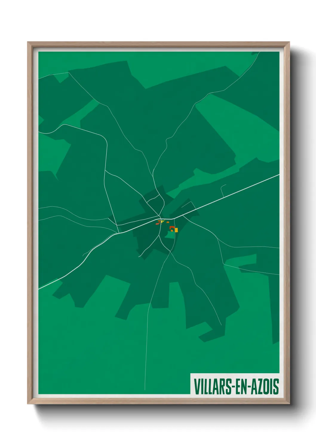 Une affiche de carte sur Villars-en-Azois