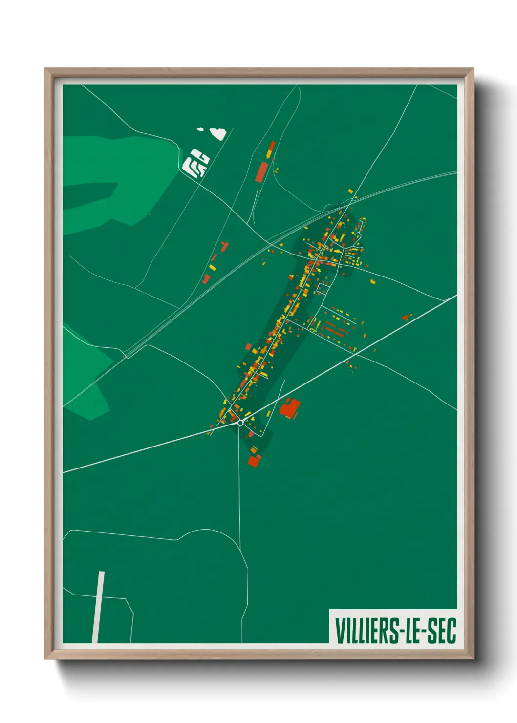 Une affiche de carte sur Villiers-le-Sec