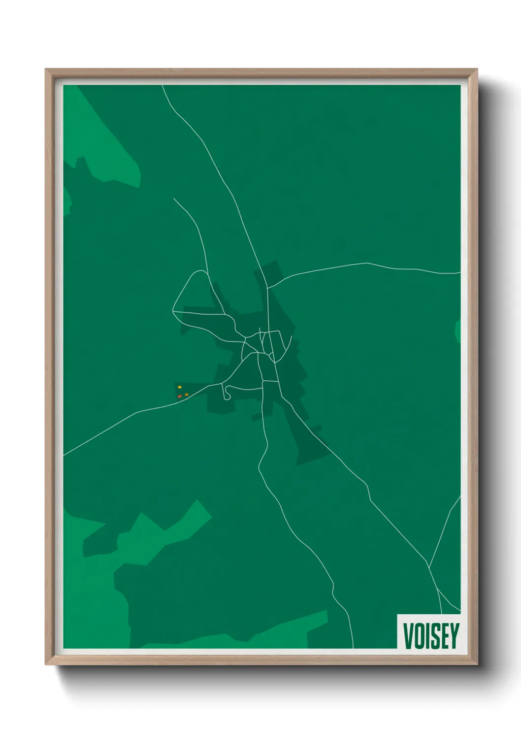 Une affiche de carte sur Voisey