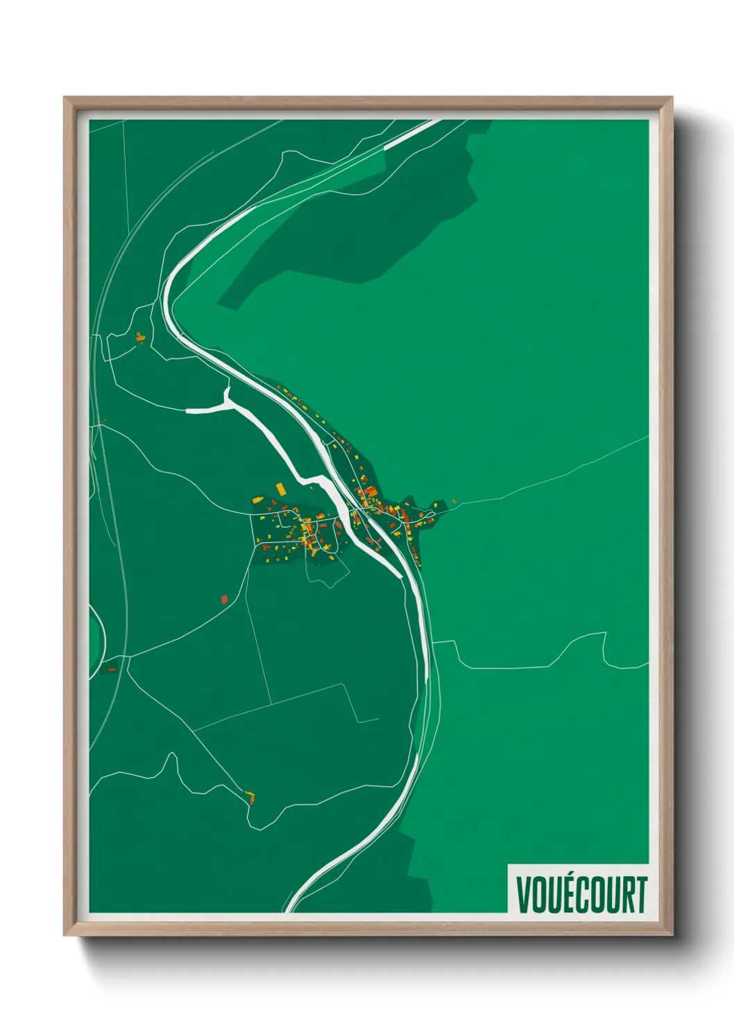 Une affiche de carte sur Vouécourt