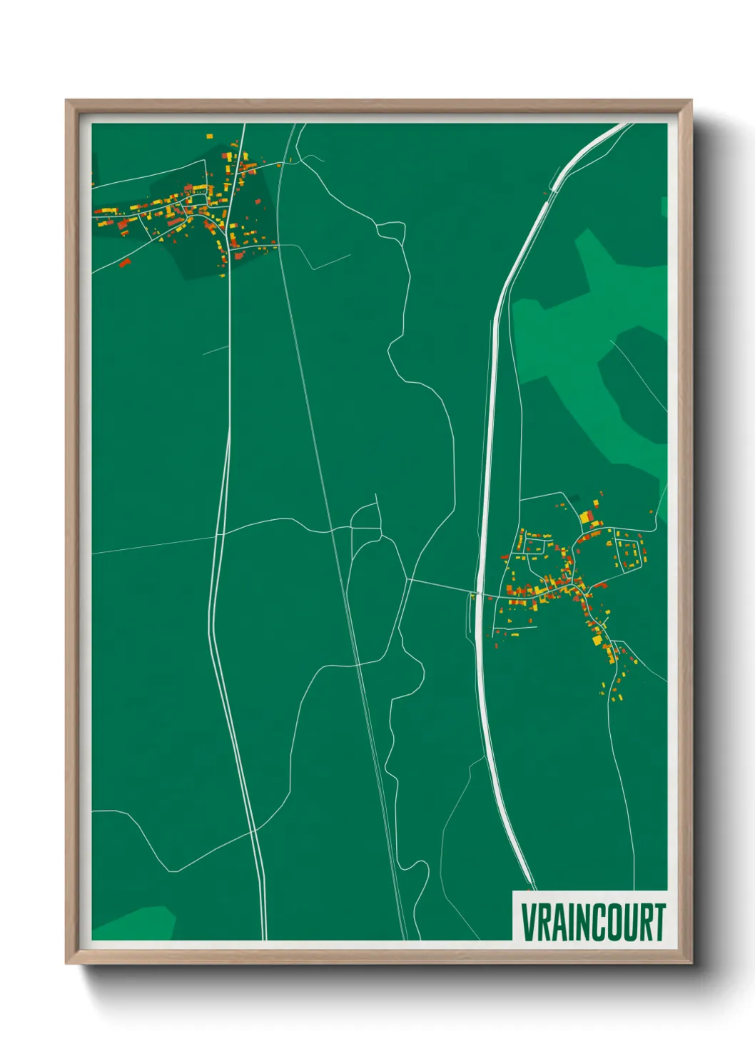 Une affiche de carte sur Vraincourt