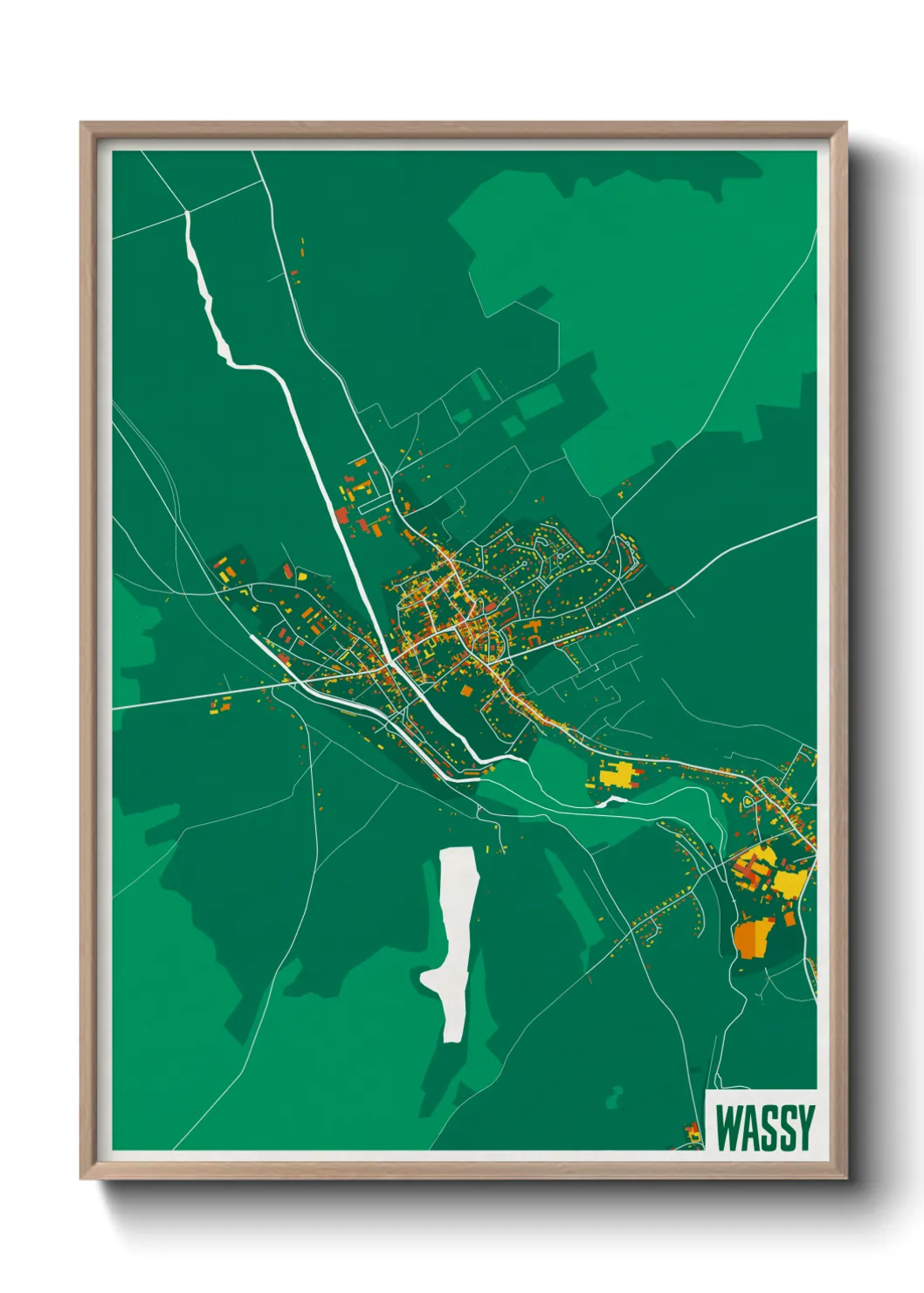 Une affiche de carte sur Wassy