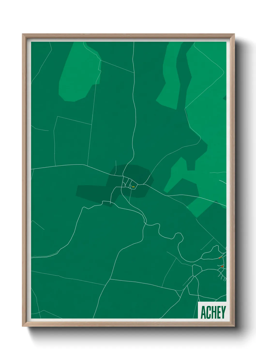 Une affiche de carte sur Achey