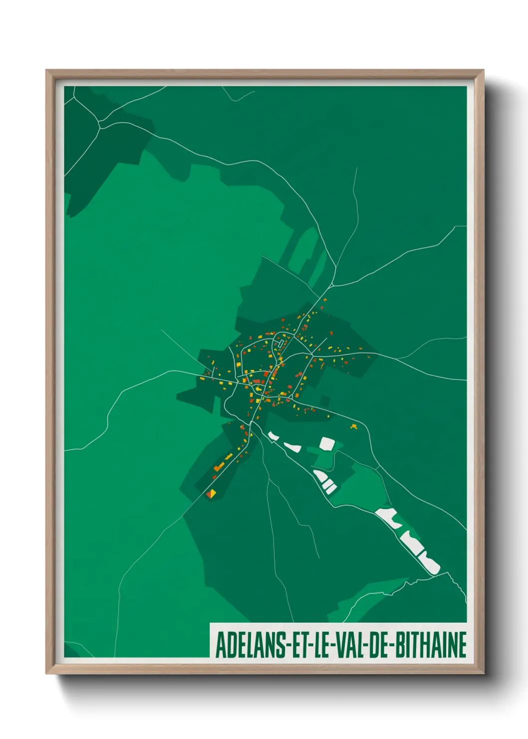 Une affiche de carte sur Adelans-et-le-Val-de-Bithaine