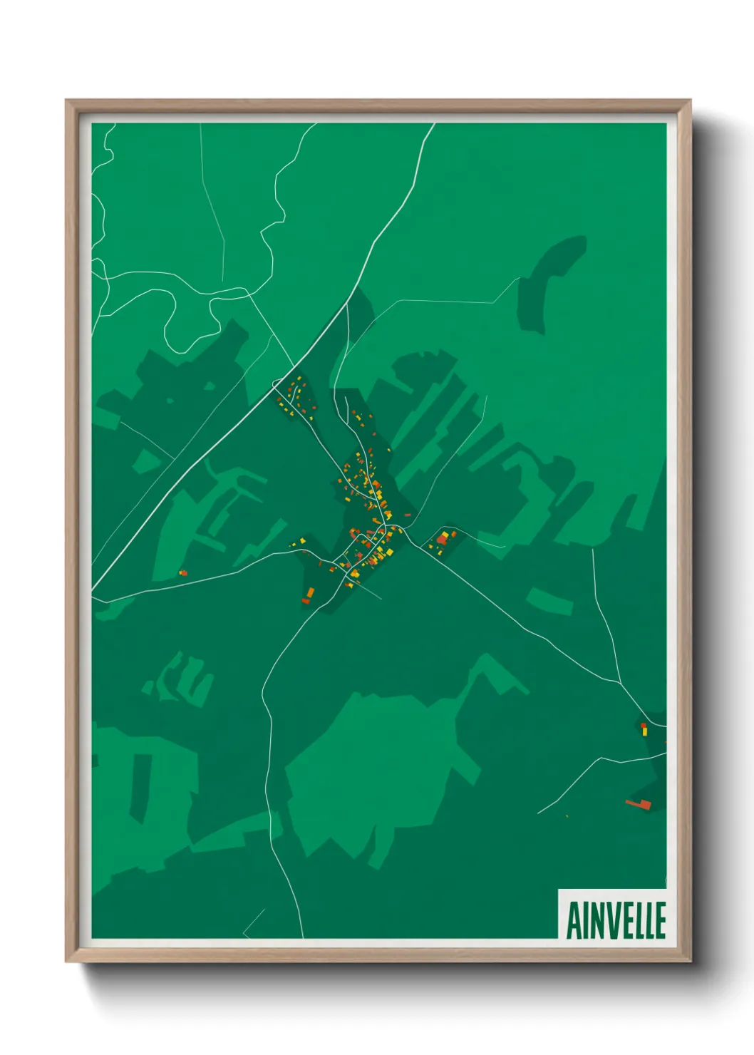 Une affiche de carte sur Ainvelle