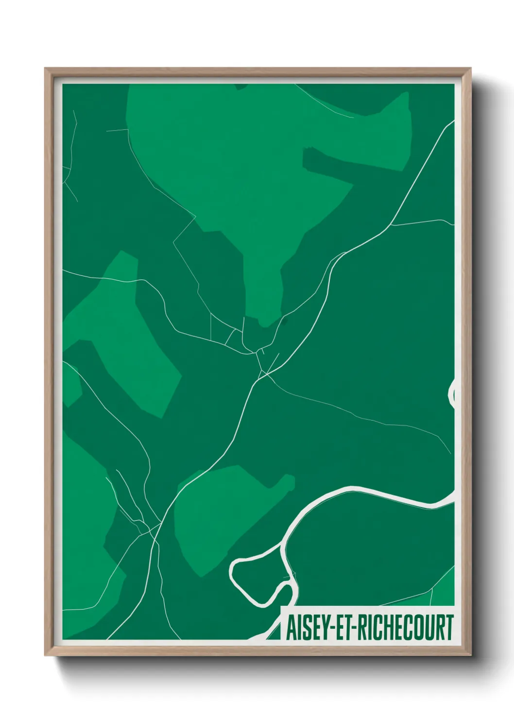 Une affiche de carte sur Aisey-et-Richecourt