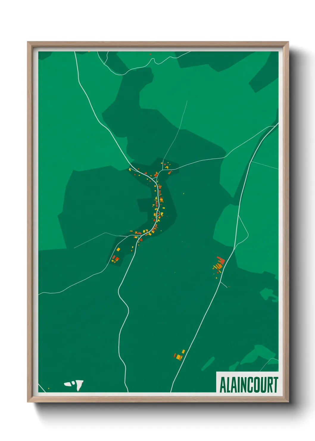 Une affiche de carte sur Alaincourt
