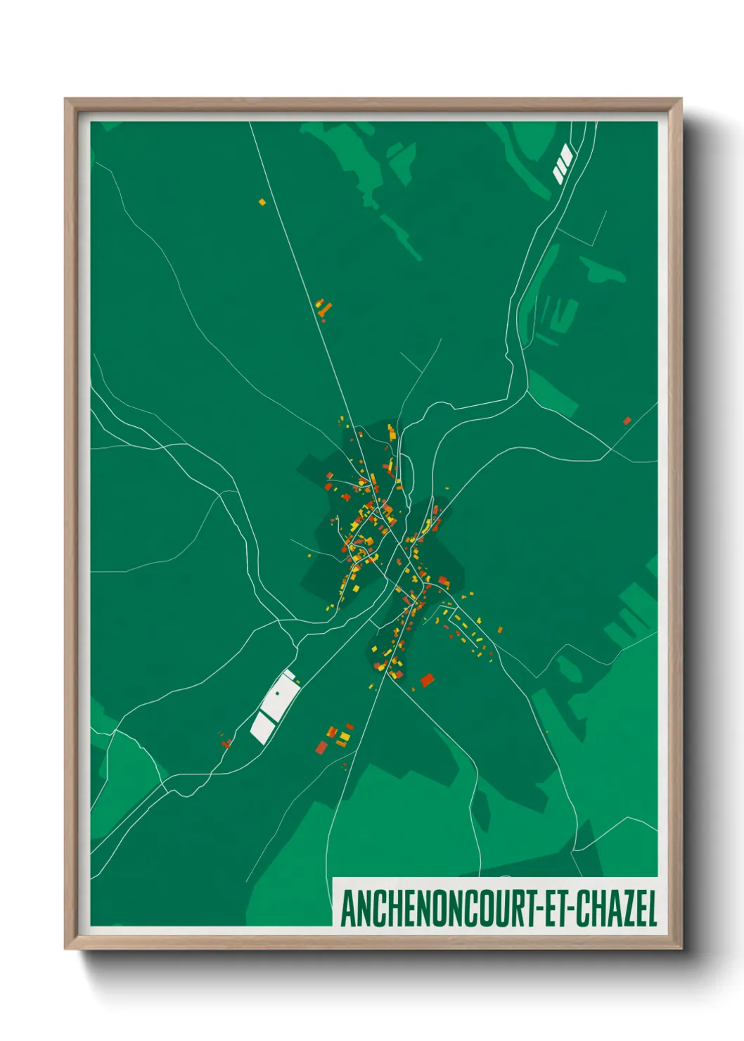Une affiche de carte sur Anchenoncourt-et-Chazel