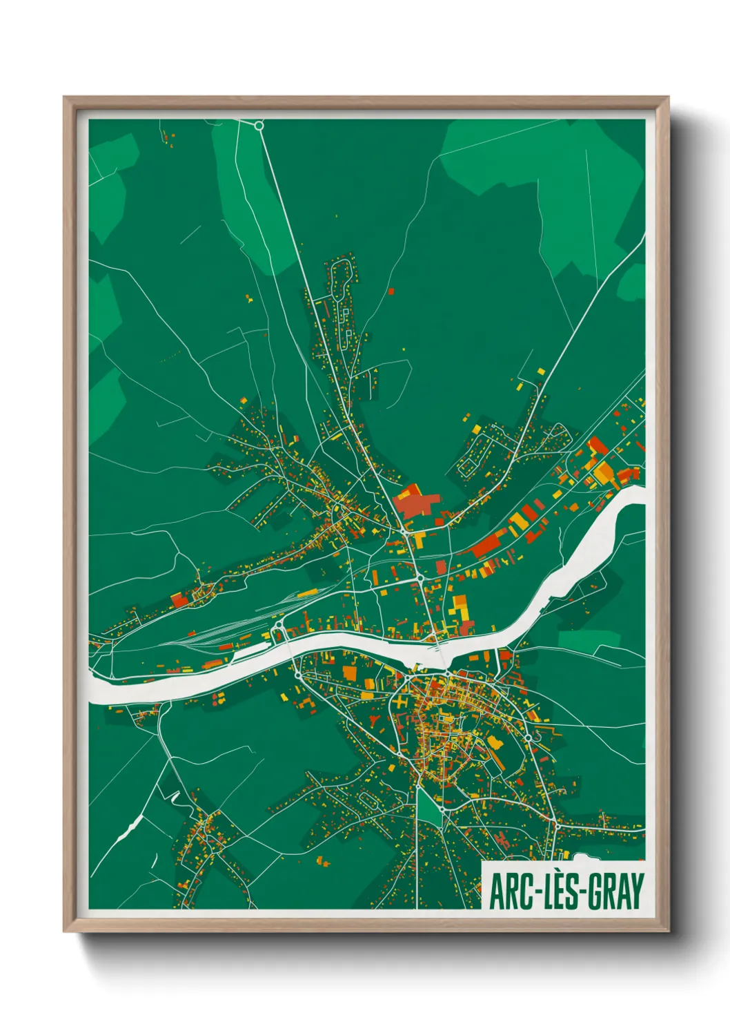 Une affiche de carte sur Arc-lès-Gray