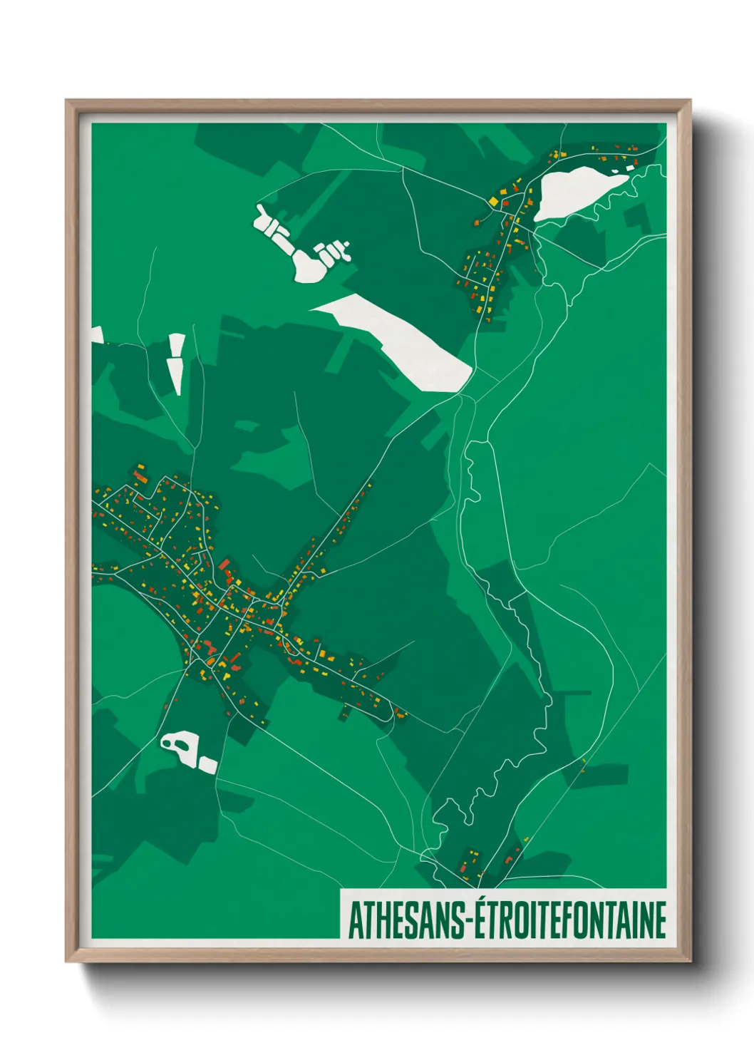 Une affiche de carte sur Athesans-Étroitefontaine