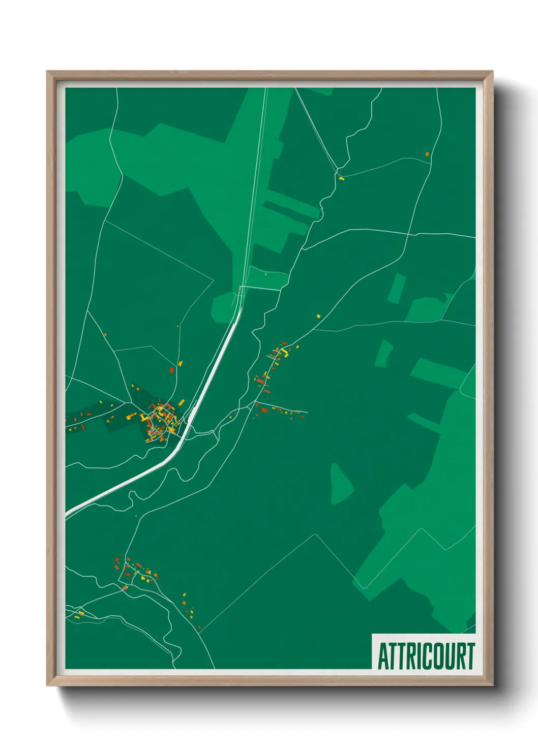Une affiche de carte sur Attricourt