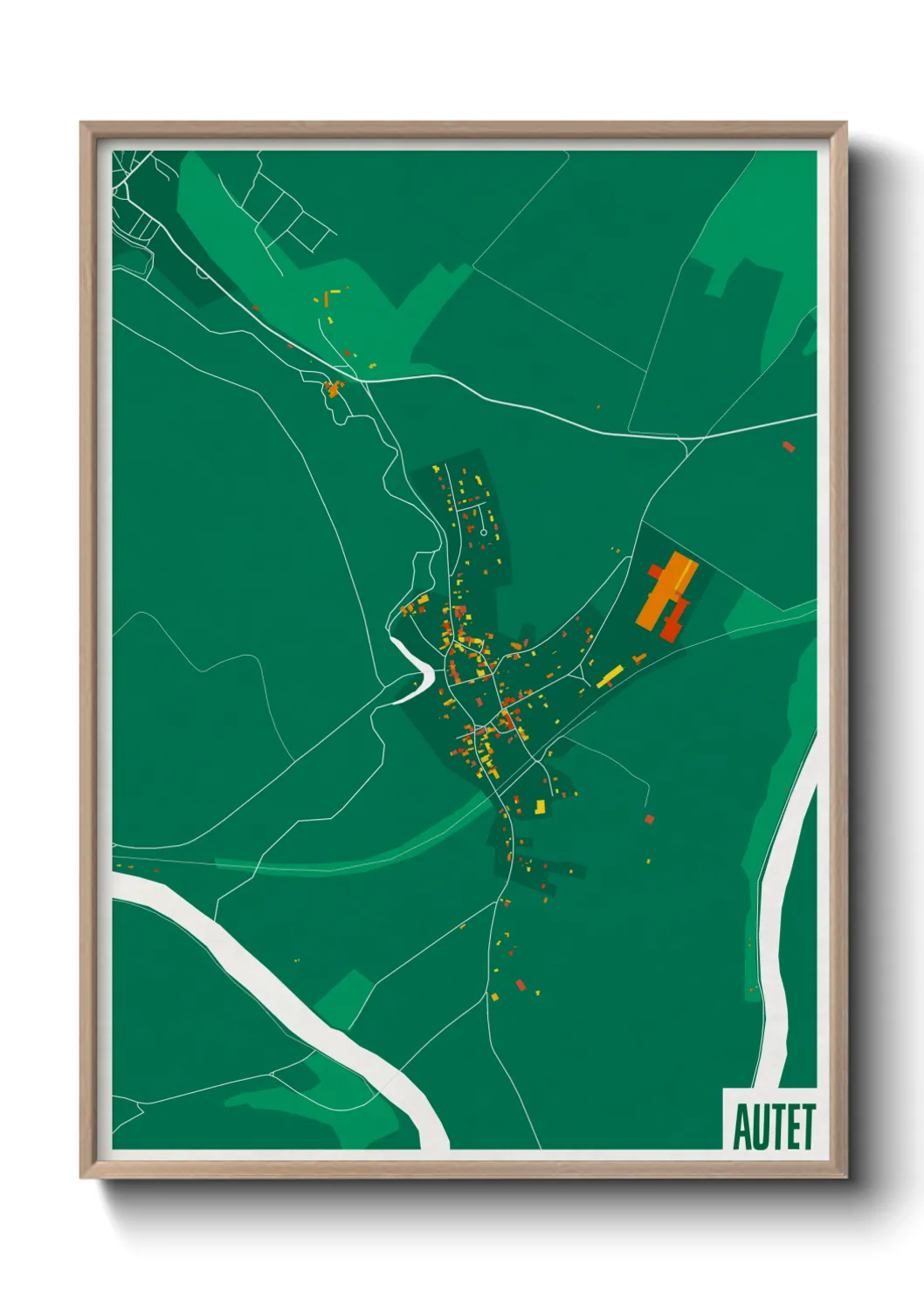 Une affiche de carte sur Autet