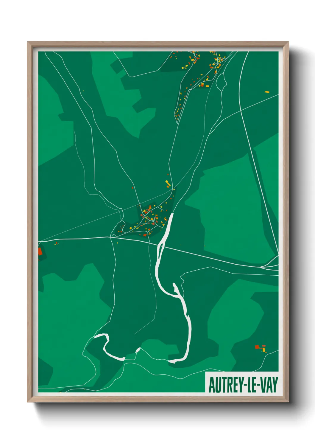 Une affiche de carte sur Autrey-le-Vay