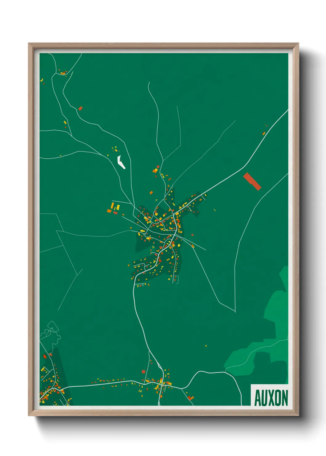 Une affiche de carte sur Auxon