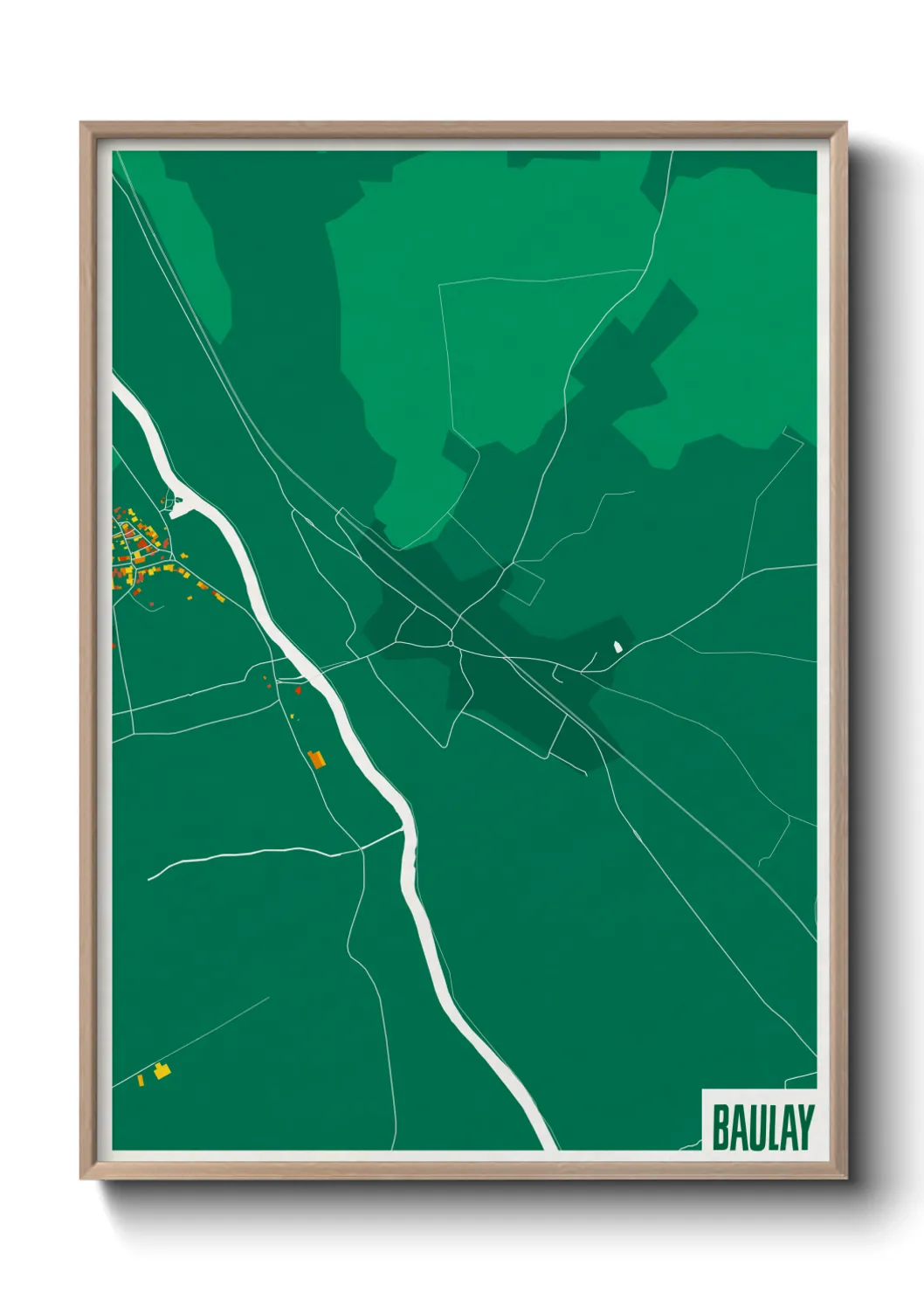 Une affiche de carte sur Baulay