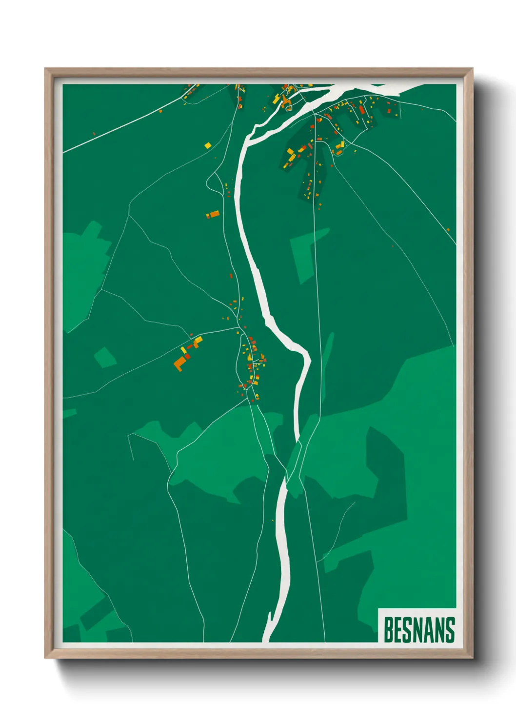 Une affiche de carte sur Besnans