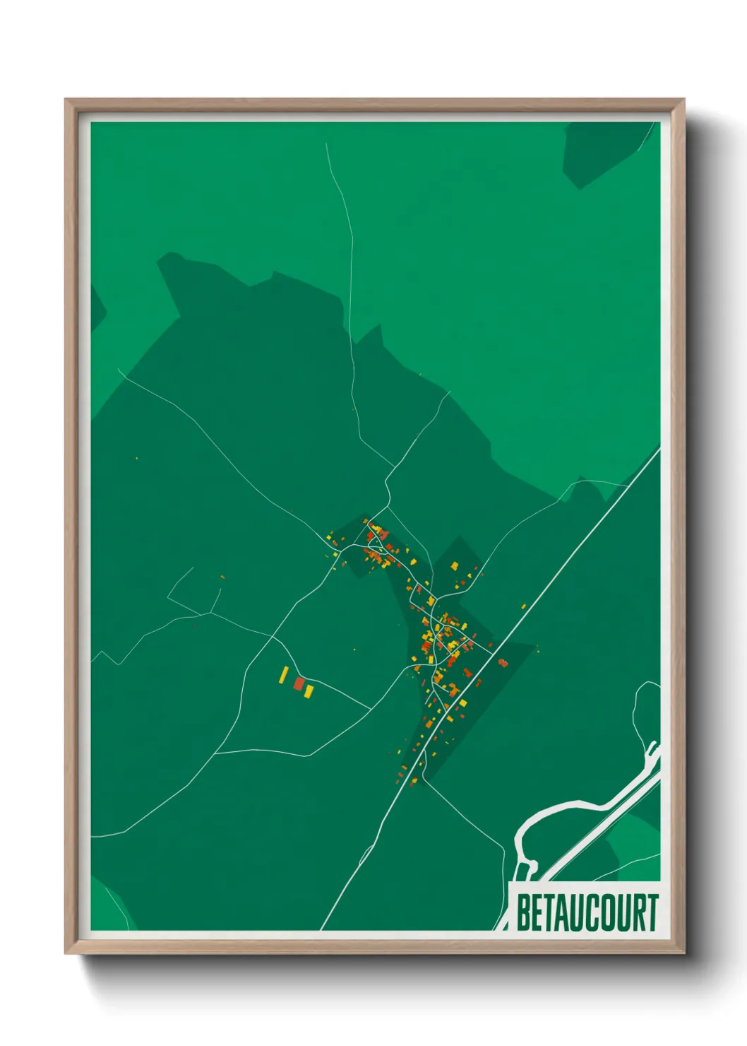 Une affiche de carte sur Betaucourt