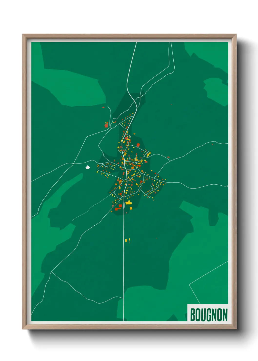 Une affiche de carte sur Bougnon