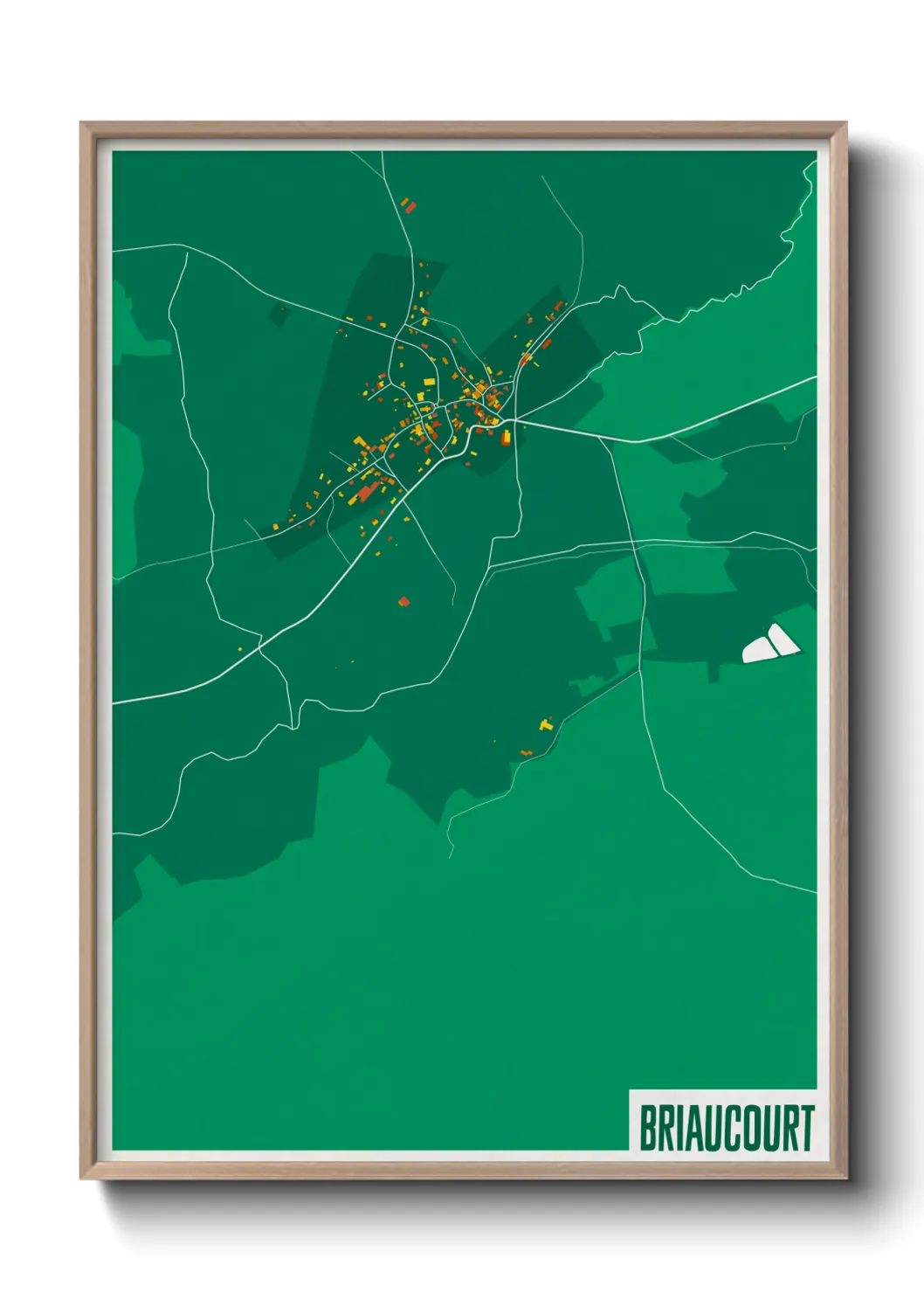 Une affiche de carte sur Briaucourt