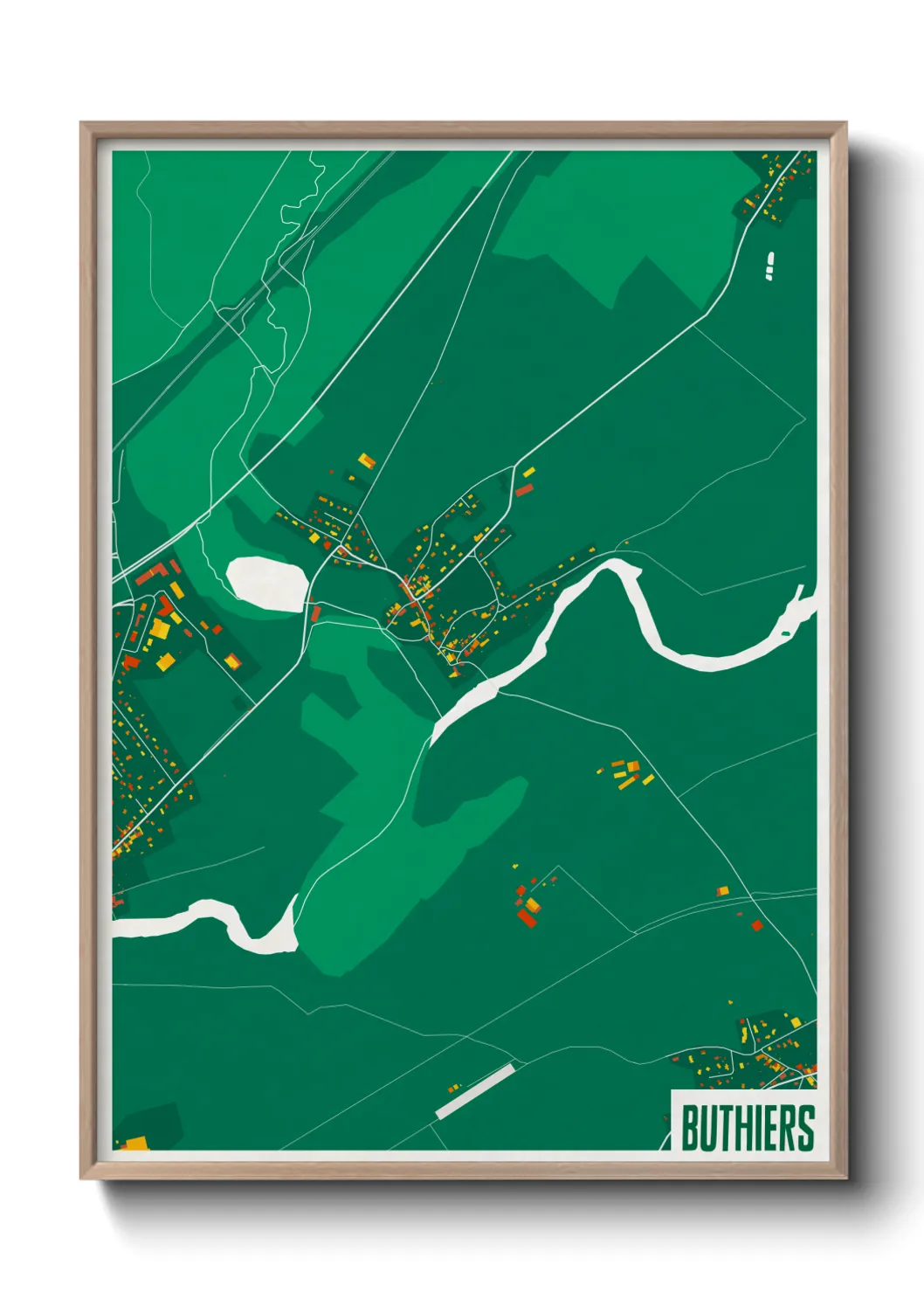 Une affiche de carte sur Buthiers