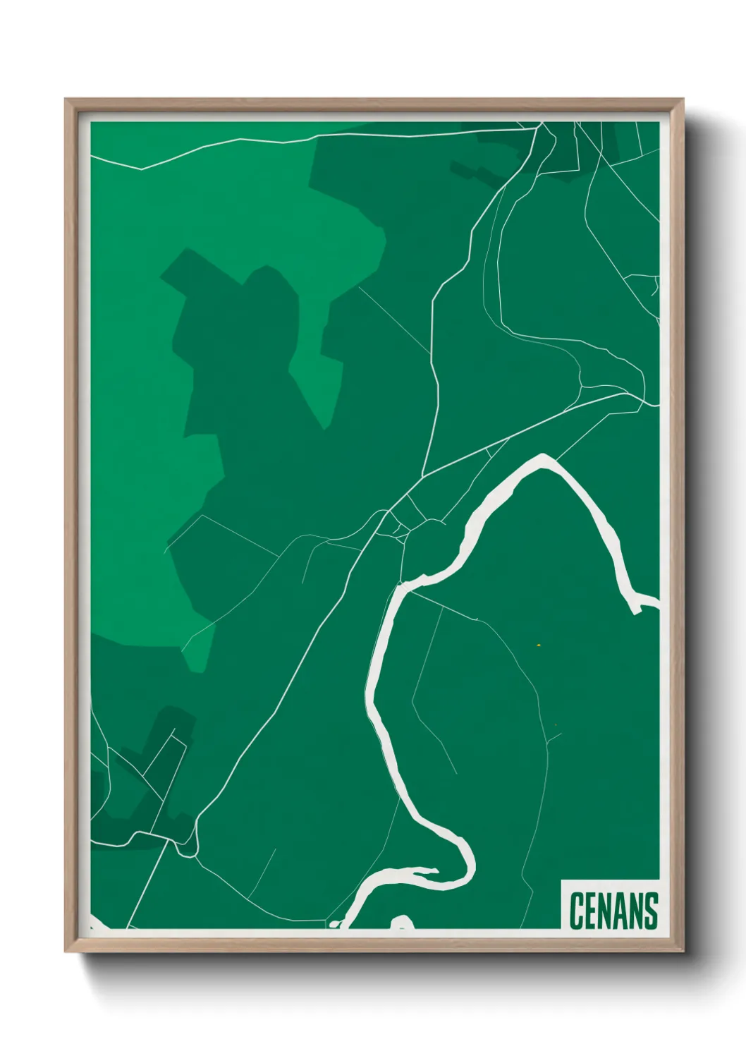 Une affiche de carte sur Cenans