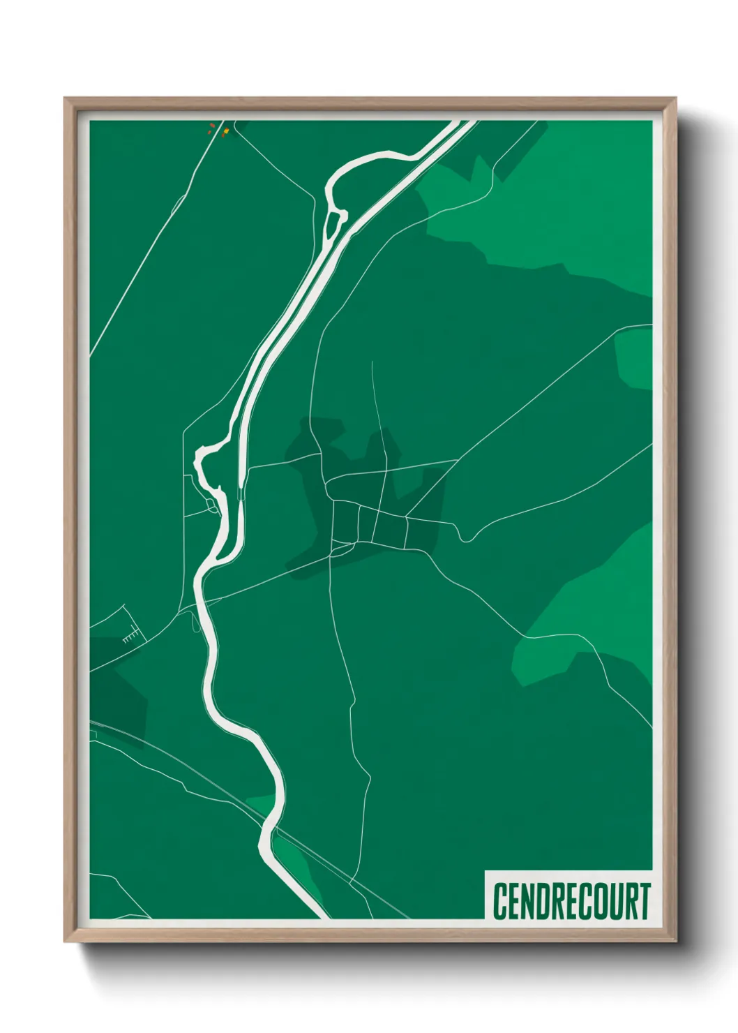 Une affiche de carte sur Cendrecourt