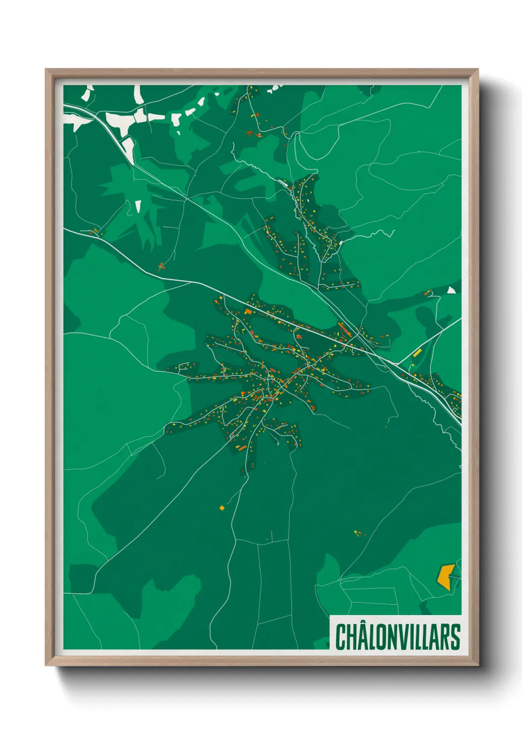 Une affiche de carte sur Châlonvillars