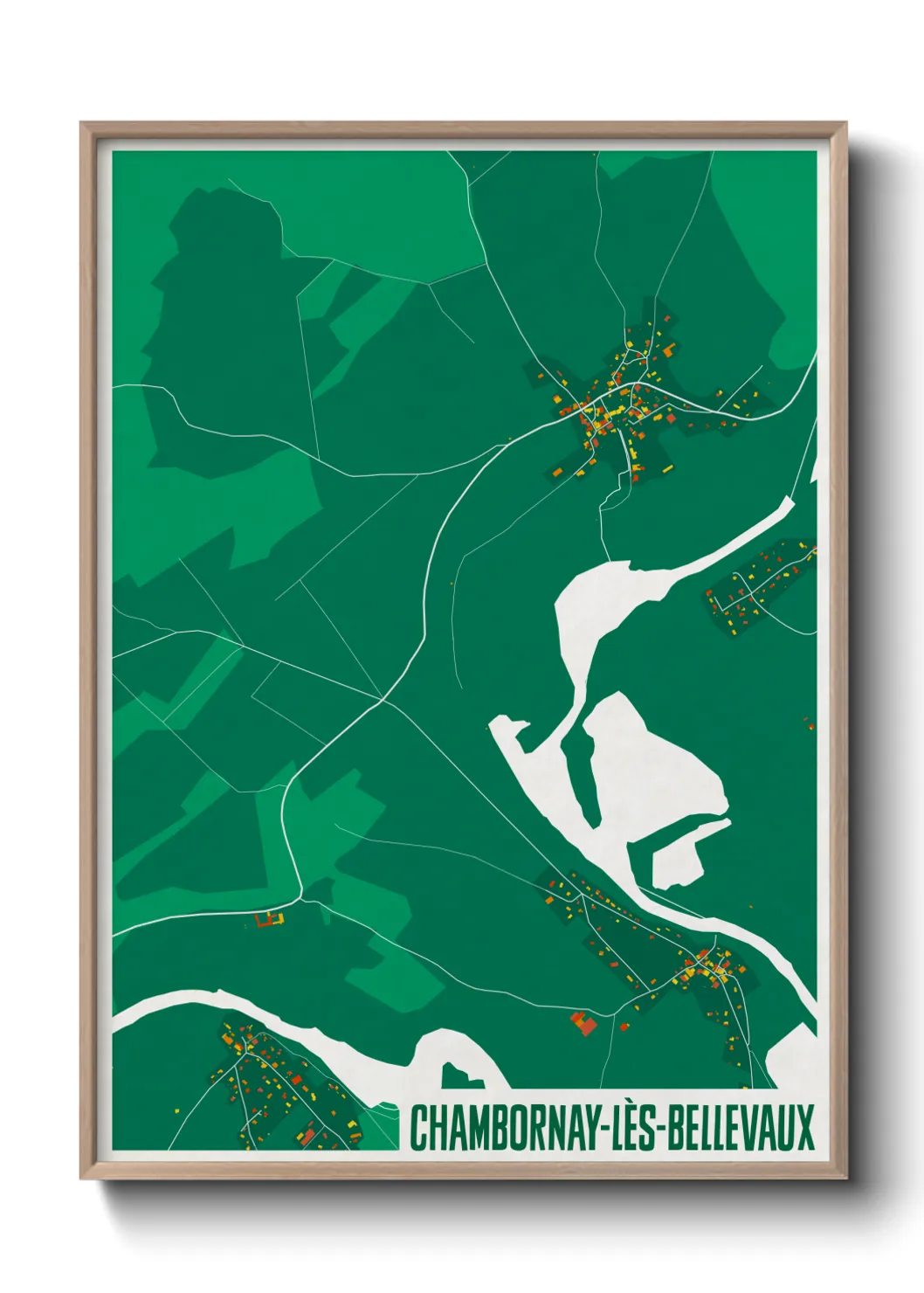 Une affiche de carte sur Chambornay-lès-Bellevaux